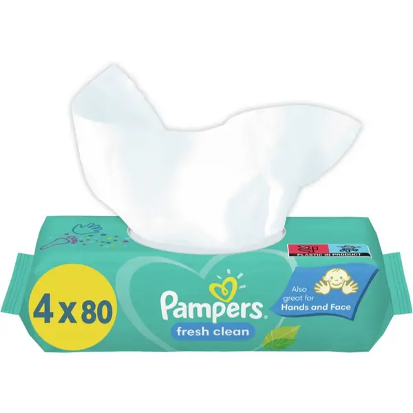 image of Pampers Fresh Clean 4x80 Wet Wipes