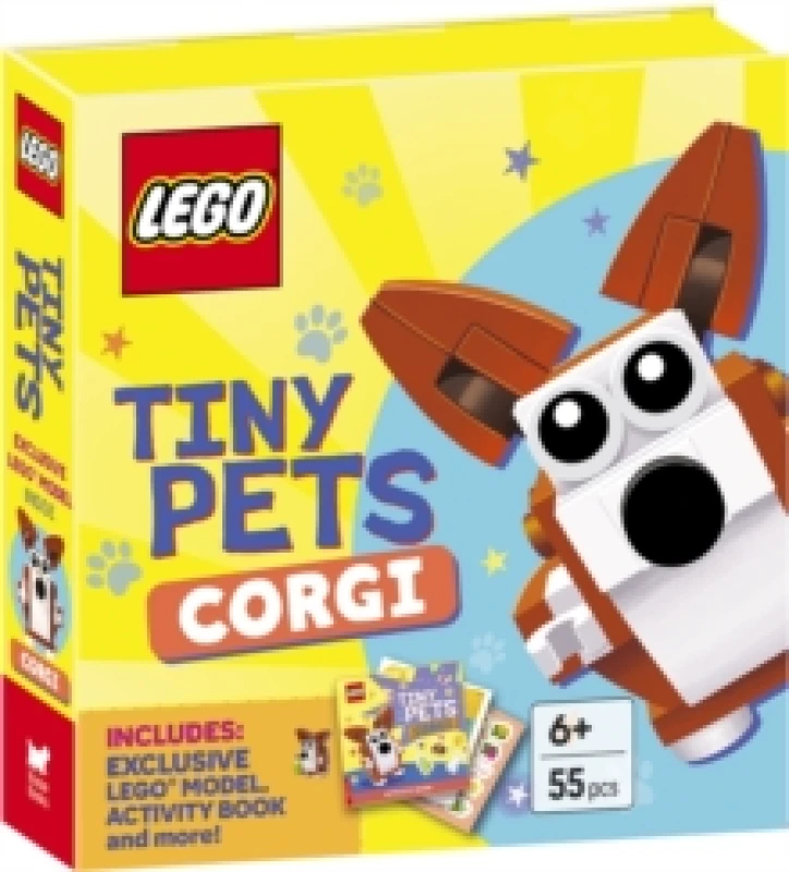 Image of LEGO Books. Tiny Pets: Corgi (with exclusive corgi mini-build, paper crafts, stickers and activity book) Hardback