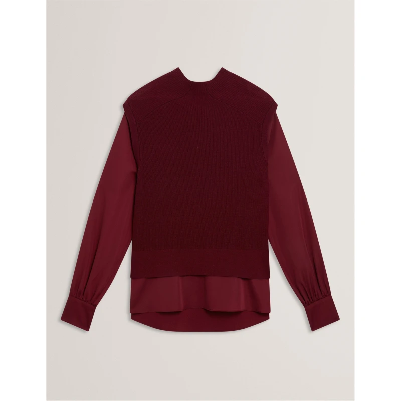 Image of Ted Baker Womens Knitted Top Maroon female 8 (XS)