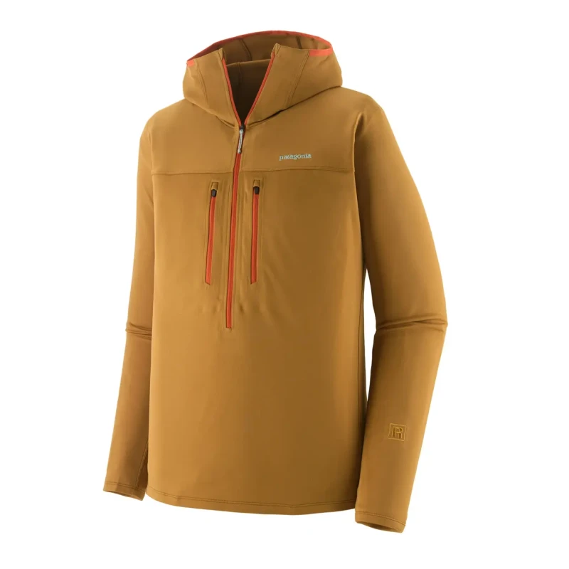 Image of Hooded sweater Patagonia R1 Ultralight Jaune Male 2XL