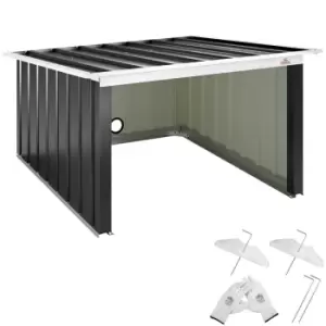 Image of Robot Mower Garage Anthracite Metal with Monopitch Roof