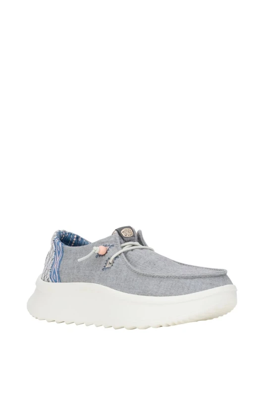 Image of HEYDUDE Wendy Peak Chambray Woven Shoes Grey