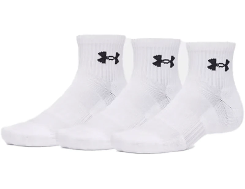 Image of Under Armour Performance Cotton 3p Qtr Socks White C100 L