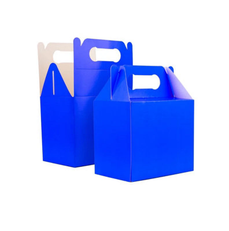 Image of Shatchi 30Pcs Blue Colour Cardboard Lunch Takeaway Birthday Wedding Carry Meal Food Cake Party Box Childrens Loot Bags