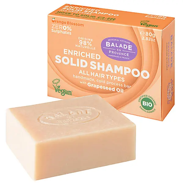 image of Balade En Provence All Hair Type Orange Blossom Solid Shampoo 80g