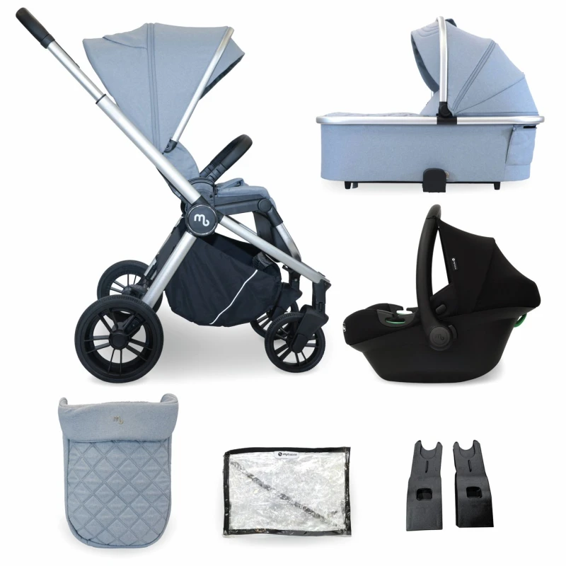 Image of My Babiie MB450 3-in-1 Travel System - Steel Blue Steel Blue Steel W5N5K Unisex