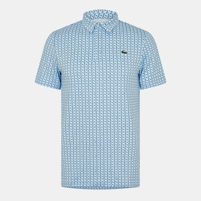 Image of Lacoste Anti-UV Printed Golf Polo Shirt Light Blue/Blue L