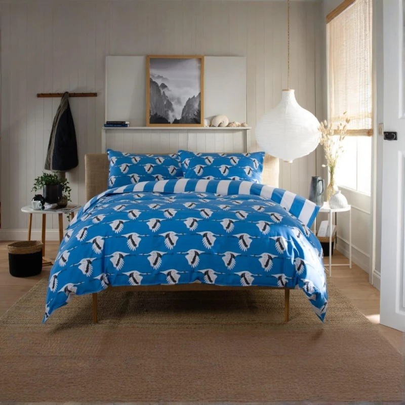 Image of The Lyndon Company Sedge Duvet Cover Blue Stripe unisex Single