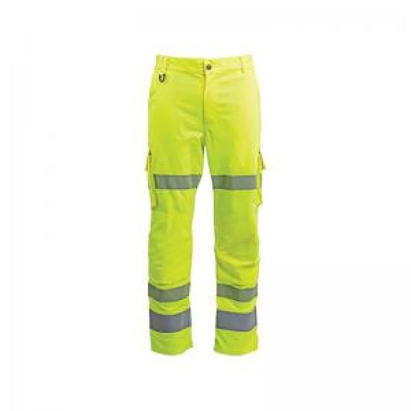 Image of Arco Arco Responsible Yellow Hi-Vis Cargo Trousers with Kneepad Pockets 32R 18S3332