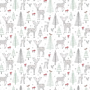 image of Sass & Belle Winter Forest Folk Deer Wrapping Paper