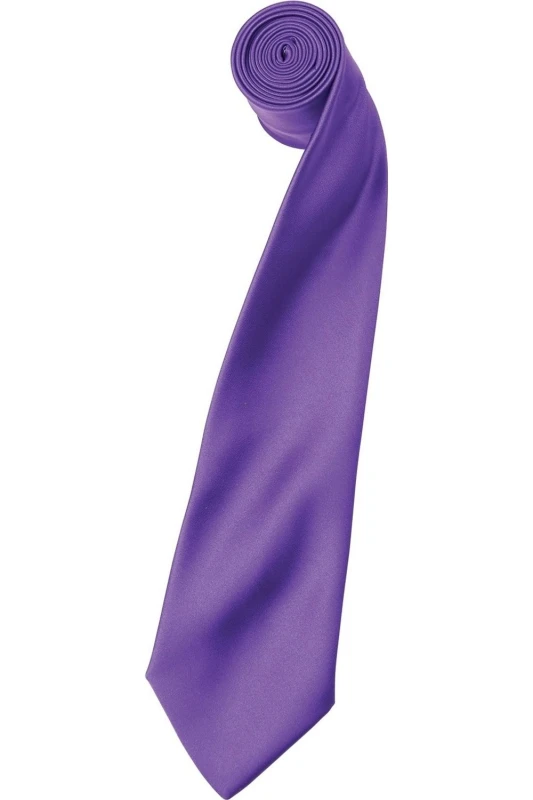 Image of Premier Premier Men Plain Satin Tie (Narrow Blade) Pack of 2 in Violet Violet One Size Male 5059269153236