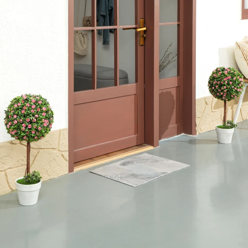 Image of HOMCOM Set of 2 Artificial Plants with Rose Flower in Pot - 60cm - 27cm x 27cm x 60cm TJ Hughes White 5063603483613