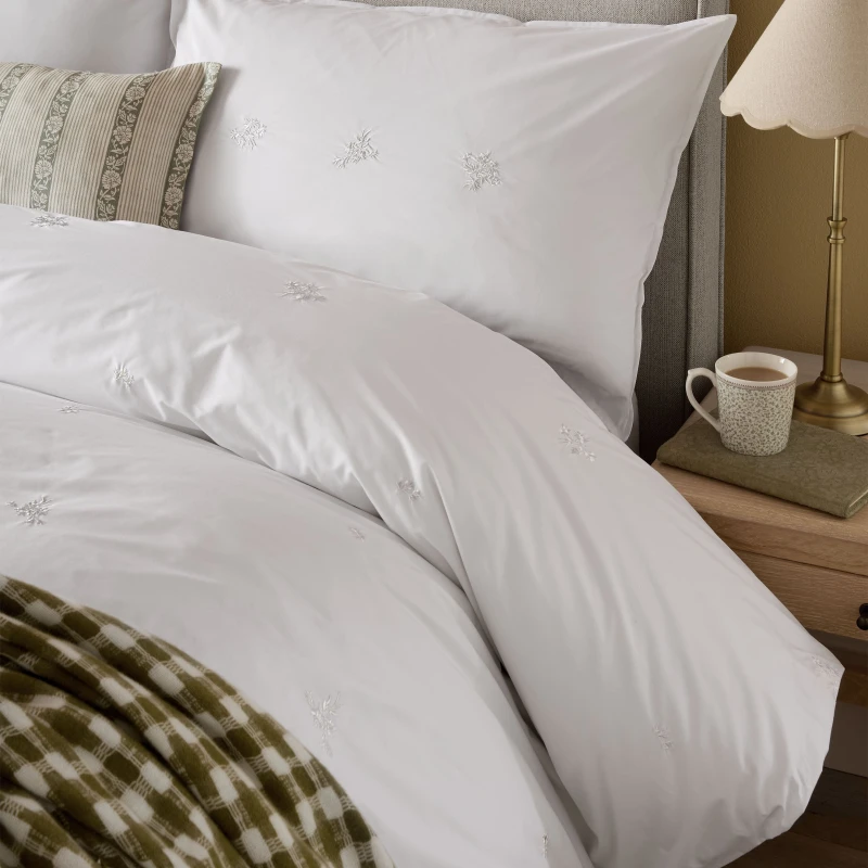 Image of Laura Ashley Keeleigh Posy Duvet Cover Bedding Set White