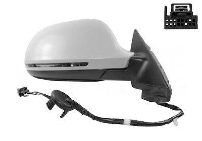 Image of VAN WEZEL 0334808 Wing mirror * HAGUS * Right, Heatable, primed Outside Mirror (50)