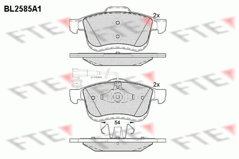 Image of FTE Brake pad set FTE 9010836