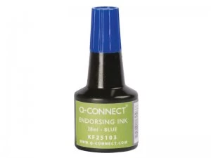 Image of Q-Connect Blue Endorsing Ink 28ml (Pack of 10)