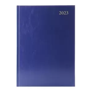 image of Desk Diary Day Per Page Appointments A5 Blue 2023 KFA51ABU23