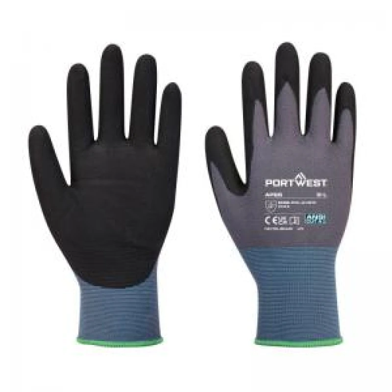 Image of Portwest NPR Pro Nitrile Foam Gloves AP65K7RL Colour: Black / Grey