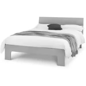 image of Bed 5ft Kingsize 150cm Grey High Gloss Laquered - Naomi