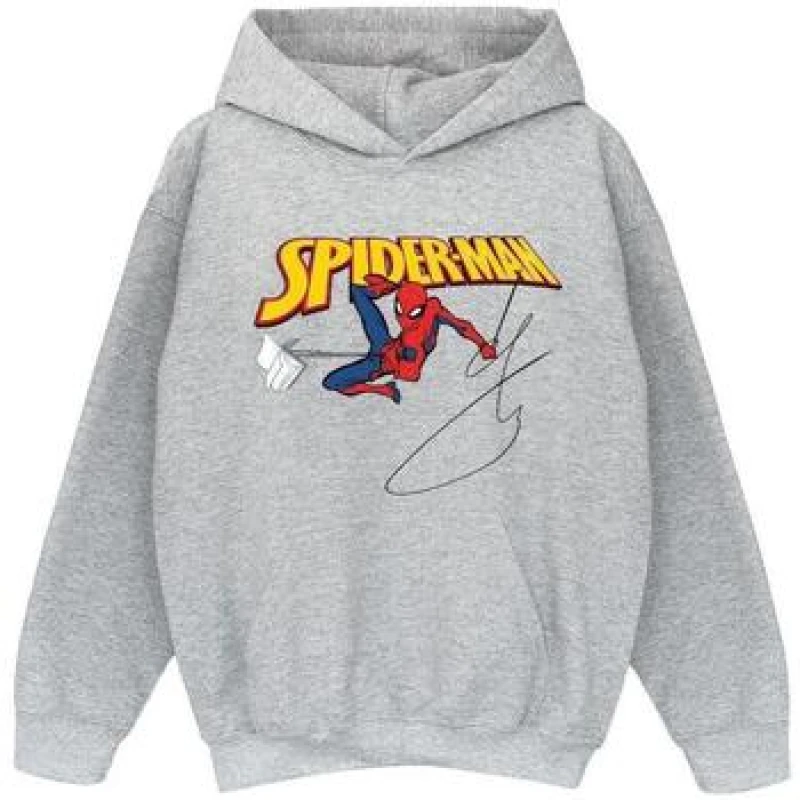 Image of Marvel Spider-Man With A Book Hoodie Grey male