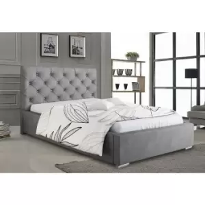 Image of Envisage Trade - Hillary Upholstered Beds - Plush Velvet, King Size Frame, Grey - Grey