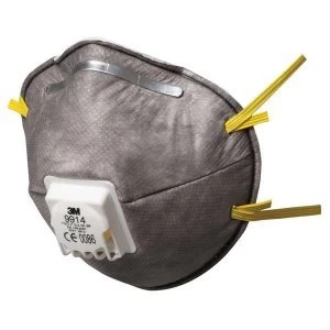 Image of 3M 9914 Cool Flow Valved Dust Respirators FFP1 Classification Grey Pack of 10