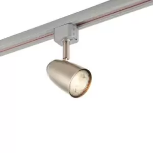 Image of Adjustable Tilt Ceiling Track Spotlight Satin Chrome 50W Max GU10 Lamp Downlight