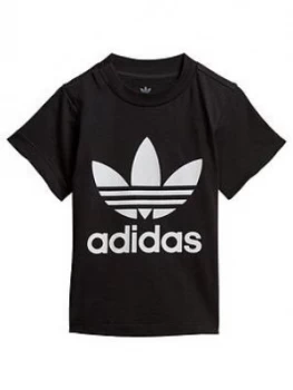 Image of Boys, adidas Originals Infant Trefoil T-Shirt - Black/White, Size 2-3 Years