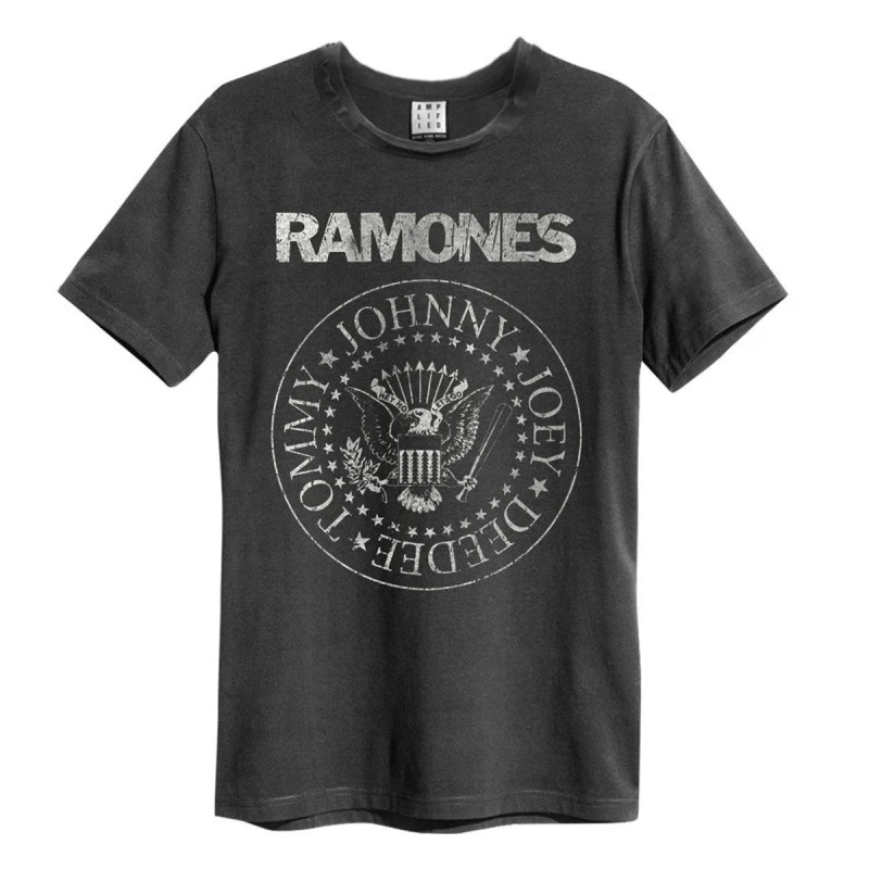 Image of Amplified Amplified Men Classic Seal Ramones T-Shirt in Charcoal Size: X-Small Charcoal XS Male 5063107583635
