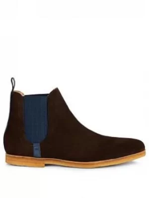 Image of Ted Baker Mardin Suede Chelsea Boots, Brown, Size 7, Men