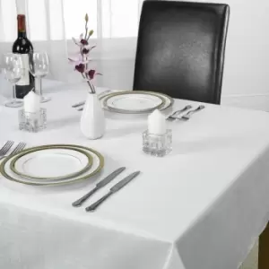 image of Emma Barclay Chequers Tablecloth, White, 63" Round Diametre