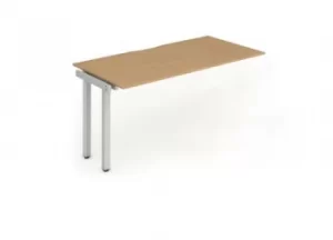 Image of Single Ext Kit Silver Frame Bench Desk 1200 Oak