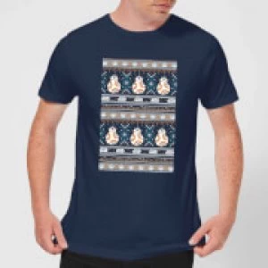Image of Star Wars BB-8 Pattern Mens Christmas T-Shirt - Navy - L
