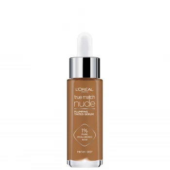 image of L'Oral Paris True Match Nude Plumping Tinted Serum (Various Shades) - 7-8 Tan-Deep