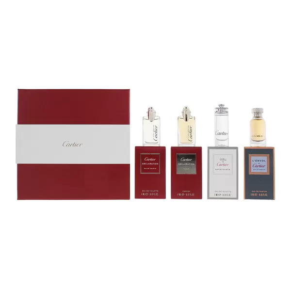 image of Cartier 4 Piece Gift Set: L'envol Eau de Parfum 5ml - Cartier Eau de Toilette 5ml - Declaration Eau de Toilette 4ml - Declaration Eau de Parfum 4ml