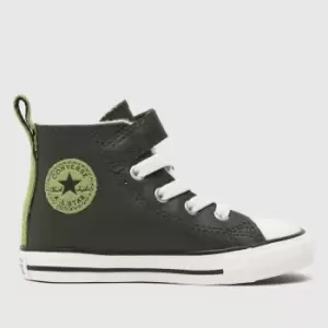 Converse Khaki All Star 1v Hi Lined Toddler Trainers