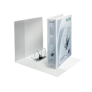 image of Leitz Presentation Lever Arch File 180degree Opening 80mm Spine A4 White Ref 42250001 Pack 10