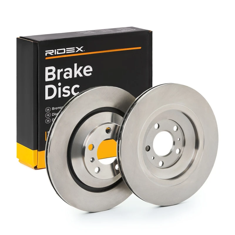 Image of RIDEX 82B0870 Brake disc Rear Axle, Vented, Cast Iron, Uncoated, Untreated, without bolts/screws Cast Iron Brake Disc (82)