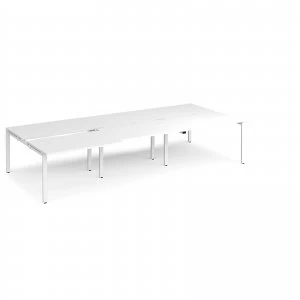 Image of Adapt II Sliding top Triple Back to Back Desk s 3600mm x 1600mm - White
