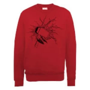 Image of Marvel Avengers Assemble Thor Lightning Sweatshirt - Red - M