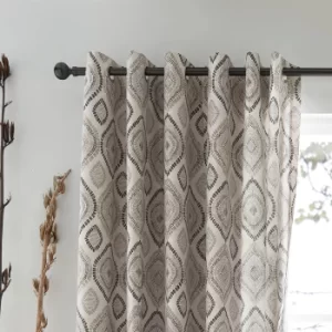 Image of Pineapple Elephant Ziri Natural Eyelet Curtains Natural