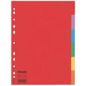 Image of Esselte 100200 A4 Multi-Punched Subject Dividers with 6 Tabs (11 holes)