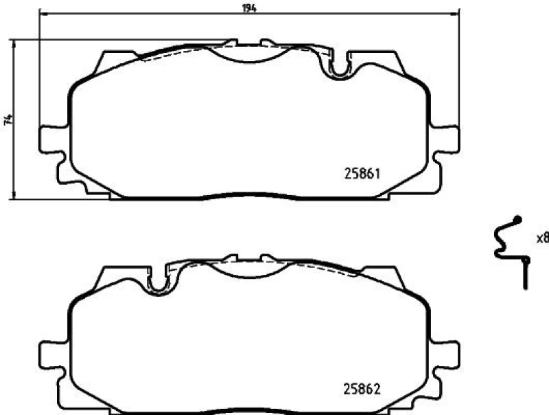 Image of HELLA Brake pad set HELLA 8DB 355 021-641