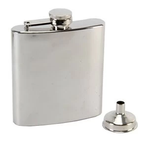 image of Harvey Makin Hip Flask - Plain Silver