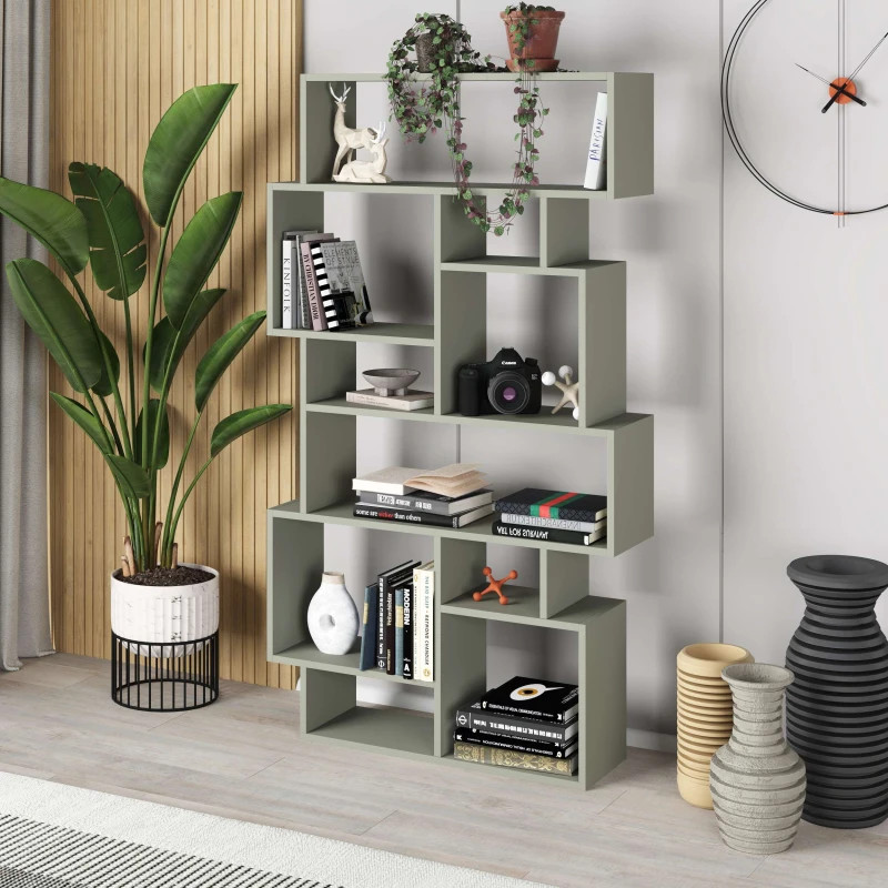 Image of Decortie Karmato' Modern Bookcase Display Unit 168.5cm in Green Size: 2 Pack Green Unisex 2 Pack