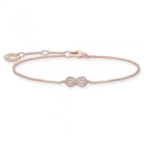 image of THOMAS SABO Rose Gold Plated Cubic Zirconia Infinity Bracelet...