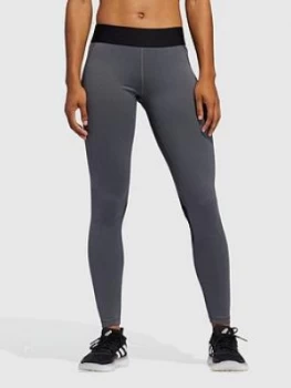 image of adidas Tech-Fit Long Tights - Dark Grey Heather, Size XS, Women