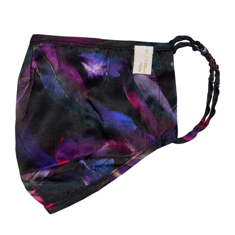Image of Holistic Silk Silk Face Covering - Purple Purple One Size