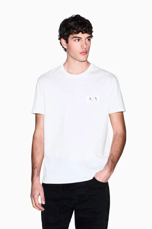Image of Debenhams Debenhams Men A|X Stretch Logo T-Shirt Off White Size: Small Off White S Male 8059797818246