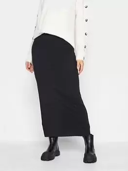 image of Long Tall Sally Long Tall Sally Blk Maxi Scuba Tube Skirt, Black, Size 10, Women